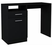 Bureau Informatique avec Rangement, Tiroir Noir - Table d'ordinateur Style contemporain - 100 x 50 x 75 cm