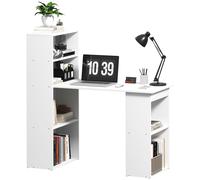 Bureau Informatique + Bibliothèque 120l X 55l X 120h Cm Blanc