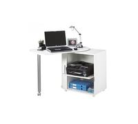 Bureau Informatique Blanc et Table Pivotante - Blanc - L 105 x l 55 x H 74.7 cm