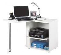 Bureau Informatique Blanc et Table Pivotante - http 800 - L 105 x l 55 x H 74.7 cm Blanc G
