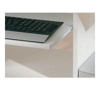 Inter Link Bureau Pepe – Table PC stratifié 80x50x75cm blanc, roulettes, tiroir coulissant
