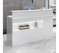 Bureau Informatique Bureau d'ordinateur Pliable en Forme de L avec étagère d'affichage, tiroirs verrouillables, Table de Caisse de Vente au détail Debout, Chaud