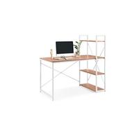 Bureau informatique / bureau Easy Up3 avec étagère blanc/chêne
