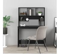 Bureau Informatique - CLOUD - avec étagères - Noir - 102x45x148 cm - Bois d'ingénierie LL195014