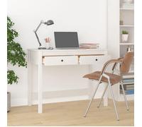 Bureau Informatique - CLOUD - avec tiroirs - Blanc 100x50x78 cm - Bois massif de pin LL189771