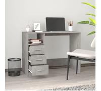 Bureau Informatique - CLOUD - avec tiroirs - Gris béton - 102x50x76 cm - Bois d'ingénierie LL189082