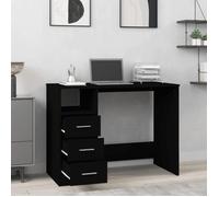 Bureau Informatique - CLOUD - avec tiroirs - Noir - 102x50x76 cm - Bois d'ingénierie LL186519