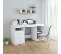 Bureau Informatique - CLOUD - Blanc 140x50x76 cm - Bois d’ingénierie LL48215