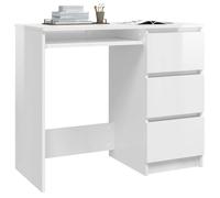 Bureau Informatique - CLOUD - Blanc brillant - 90x45x76 cm - Bois d’ingénierie LL61275