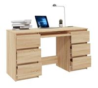 Bureau Informatique - CLOUD - Chêne sonoma - 140x50x77 cm - Bois d'ingénierie LL32635