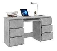 Bureau Informatique - CLOUD - Gris béton - 140x50x77 cm - Bois d'ingénierie LL01555
