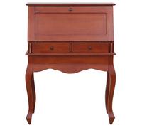 Bureau Informatique - CLOUD - secrétaire Marron 78x42x103 cm - Bois d'acajou massif LL37753