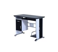 HOMCOM Bureau informatique design MDF 100x52x75 cm tablette coulissante multi-rangements noir/blanc