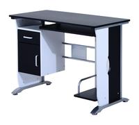 Bureau informatique design en mdf 100 L x 52 I x 75H cm noir et blanc