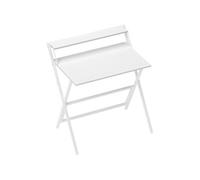 HOMCOM Bureau Pliable Table d'ordinateur 75,5 x 50 cm avec étagère de Rangement, Bureau Informatique Table d'écriture pour Chambre, Petits espaces, Blanc