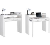Bureau informatique Extensible dŽappoint pour ordinateur, 2 tiroirs, blanc