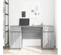 Bureau informatique Gris - LEMON® Bureau droit multi-rangements - Sonoma gris - 140x49x76cm - Bois d'ingénierie 824 - Soldes