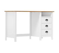 Bureau informatique Hill Range avec 3 tiroirs 120x50x74 cm - Menco197459 - Pin solide