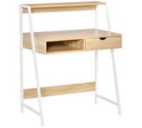 bureau informatique HOMCOM Panneau de particules 80x50x100cm Bois naturel