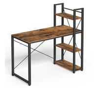 Bureau Informatique, Longueur 120 Cm, Avec Étagères À Gauche Ou À Droite, Style Industriel