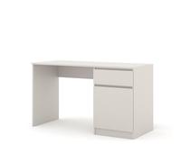 Bureau Informatique MAJA 130 cm, Grande Table de Travail avec Tiroir et Placard, Bureau Design Minimaliste Sans Poignée pour Bureau à Domicile et Chambre d'Adolescent, Style Moderne, (Cachemire)