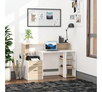 Bureau Informatique multimédia Design Multi-rangements 137 L x 55 l x 92 H cm chêne Blanc Description:Ce bureau informatique multimédia de design contemporain coloris noir et blanc et multi-rangements