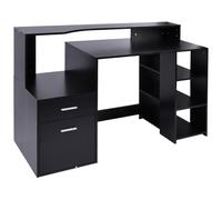 Bureau Informatique multimédia Design Multi-rangements 137 L x 55 l x 92 H cm noir