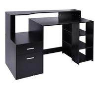 HomCom – Bureau informatique multimédia Design Multi-rangements – 137 x 55 x 92 cm – Noir