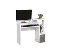 HomCom Bureau informatique Panneaux de particules 100x40x86,6 cm Blanc/Gris