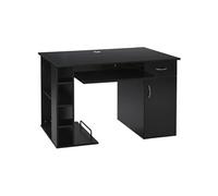 HOMCOM Bureau informatique Table multimédia multi-rangements MDF E1 120×60×74 cm Noir