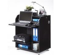 Bureau Informatique Noir à Roulettes - Fée 217 - L 79.2 x l 53.2 x H 93.8 cm Noir G