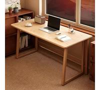 Bureau Informatique Pliable pour Petits Espaces, Table d'Étude et d'Écriture en Bois Sans Assemblage, Table à Manger Pliante Gain de Place pour Bureau(Natural wood color,80x49x75cm/31.5x19.3x29.5in)