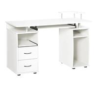 Bureau Informatique Rangement Tiroirs Étagères Clavier Imprimante 120x55x85cm
