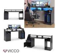 Vicco Bureau Joel, Noir, 180 x 66 cm