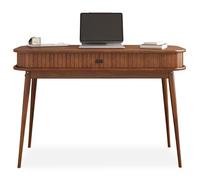 Bureau JARI avec porte coulissante, en bois massif - Coloris châtaignier