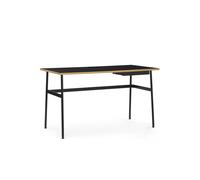 Normann Copenhagen Bureau Journal stratifié noir, pieds en acier noir et tiroir