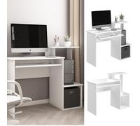 Bureau Karl - VICCO - Blanc - Mat - Tablette coulissante pour clavier - Contemporain - Design