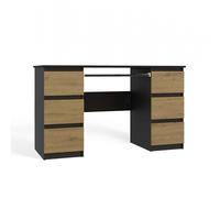 Bureau KUBA en chêne anthracite artisanal