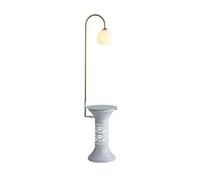 Bureau Lampadaire avec table, d'appoint port de chargement USB | Table de chevet moderne avec lampe for salon, chambre à coucher, chambre d'amis(Blanc)