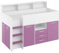 BUREAU LIT SUPERPOSÉ BIBLIOTHÈQUE POUR ENFANTS NEO L cm206x120x138h LAVENDER BLA