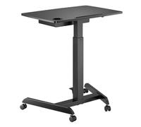 Maclean – Bureau Table d'ordinateur portable – Réglable en hauteur – 1 tiroir – Noir
