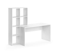 Vicco Bureau Mara, Blanc, 166.8x59cm | avec étagère latérale pour le rangement et l’organisation