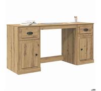 Bureau Marron, CLOUD, Table à écrire, Pour 1 personne, avec armoire Chêne artisanal 154,5x50x75 cm BBB321