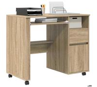 Bureau Marron, CLOUD, Table à écrire, Pour 1 personne, avec roues avec tiroir, Chêne Sonoma 91x50x77 cm BBB1060