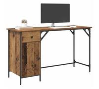 Bureau Marron, CLOUD, Table à écrire, Pour 1 personne, avec tiroir, Bois Ancien 131x48x75 cm BBB1111