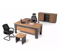 Bureau marron Ensemble complet de bureau Table Armoire Bureau d'angle