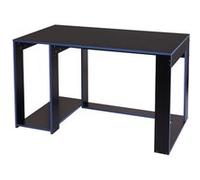 Bureau HWC-J26, bureau informatique table de bureau, 120x60x76cm noir-bleu