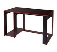 Bureau HWC-J26, bureau informatique table de bureau, 120x60x76cm noir-rouge