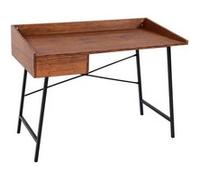 Bureau HWC-J97, table de bureau informatique, tiroir structure 3D 98x114x60cm MVG-certifié brun