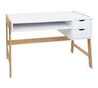 Bureau HWC-K12 bambou 76x155x58cm blanc